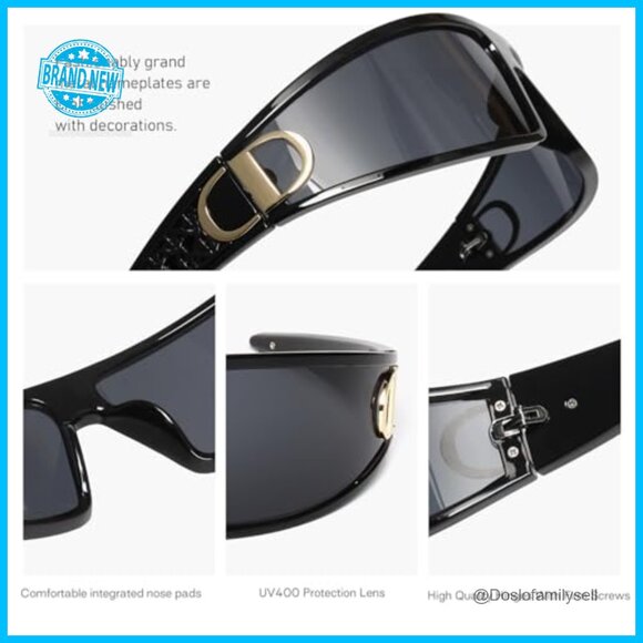 Wrap Around Futuristic Sunglasses Y2K Style Sport Shades UV400 Protection main image 6